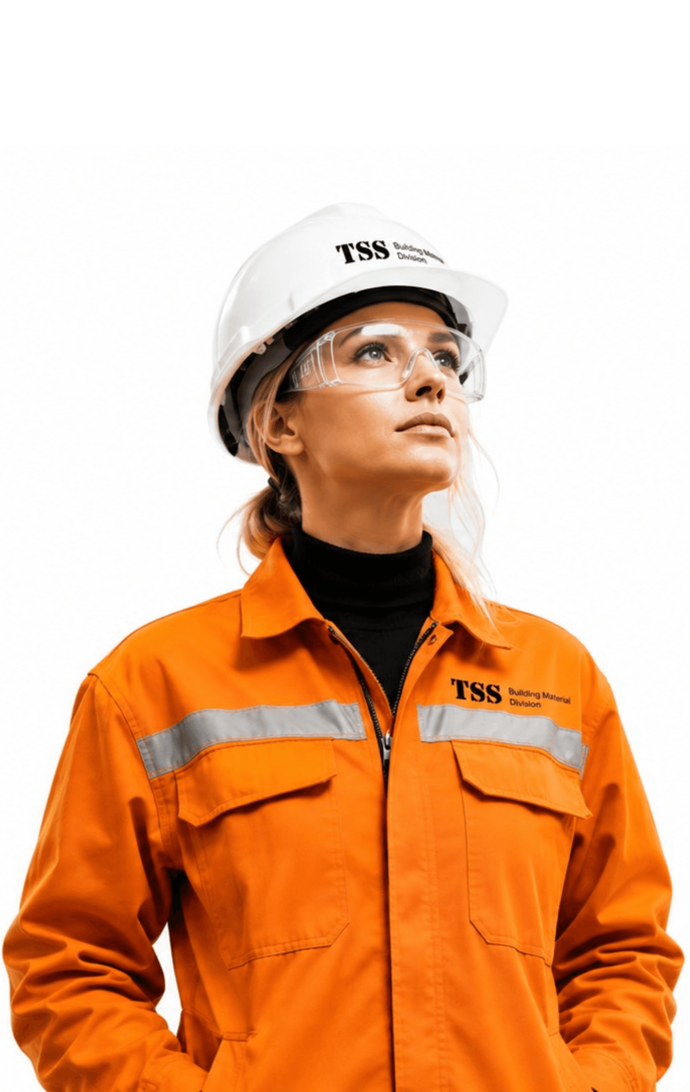 TSS Building Material Division site engineer in branded protective equipment